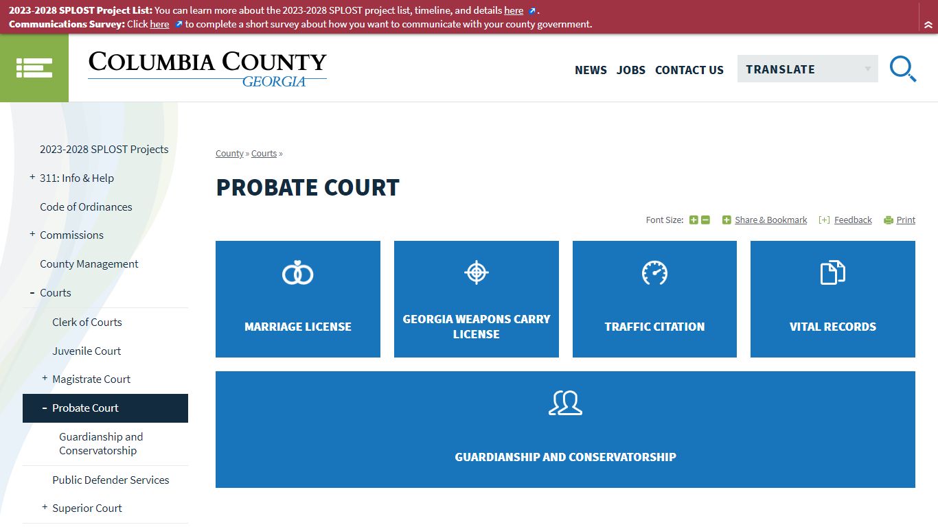 Probate Court | Columbia County, GA